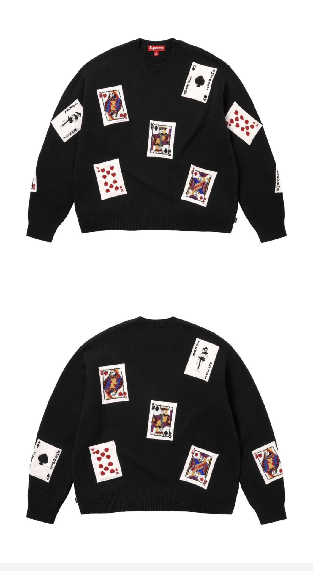 Supreme Beaded Cards Sweater