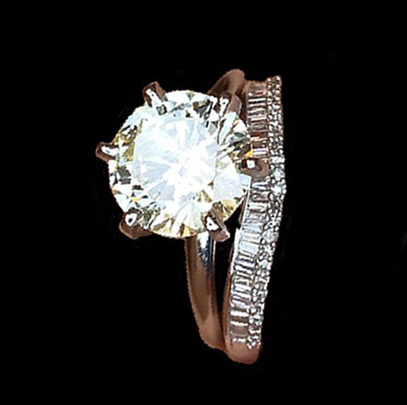 2.30 carat platinum diamond engagement ring set new