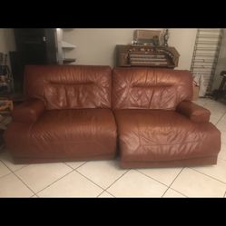  Leather Couch 2 Sides Recline Separately