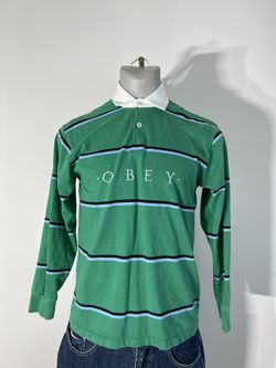Obey Horizontal Stripe Button Polo Shirt 