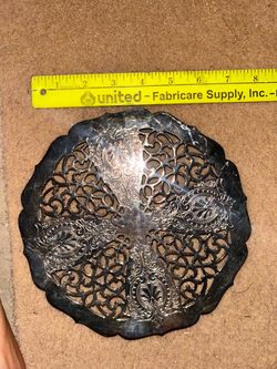 Vintage Silver-Tone Reticulated Decorative Bowl