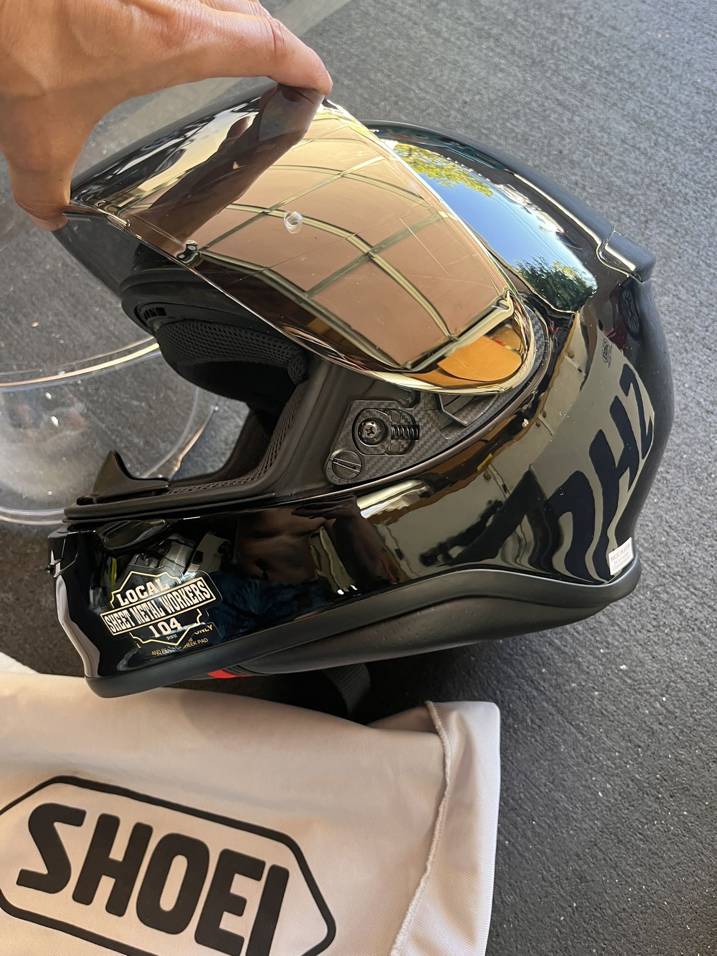 Shoei Black Motorcycle  Helmet Size med Helmet 