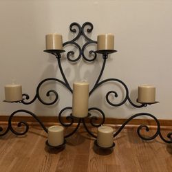 Wall Metal Candle Holder With Candles