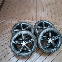 MK2 TT Prestige Semi Gloss Metallic Black Wheels & Tires