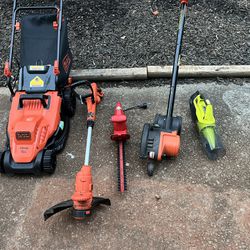 Electric corded, lawnmower, strength, trimmer, head, trimmer, edger leaf blower used 100