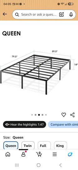 Queen metal bed  frame