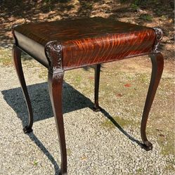 Antique Flame Mahogany Lamp Table 
