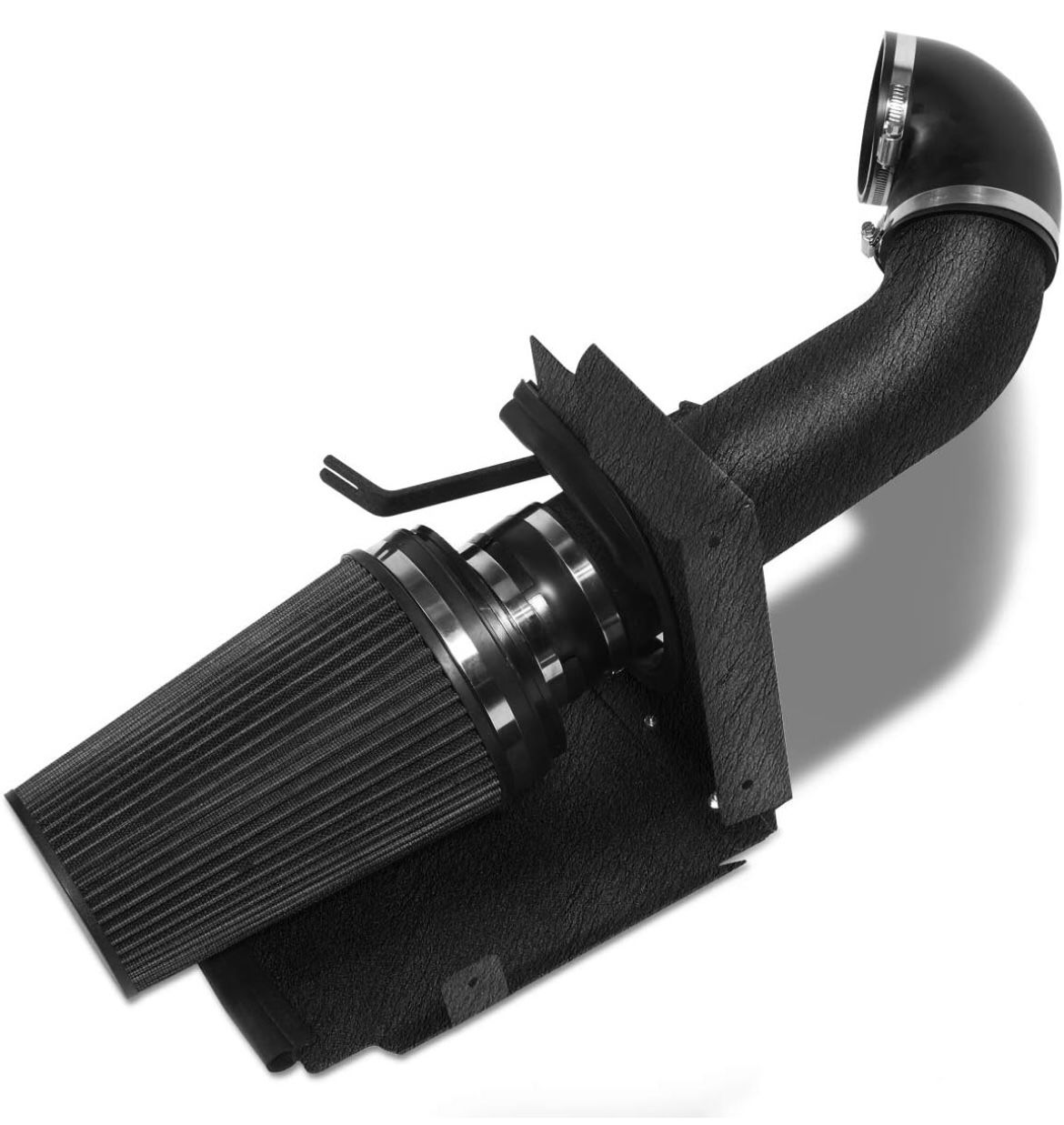 MOOSUN 4 inch Cold Air Intake Black Tube + Heat Shield for 1999-2006 GMC/Chevy V8 4.8L/5.3L/6.0L