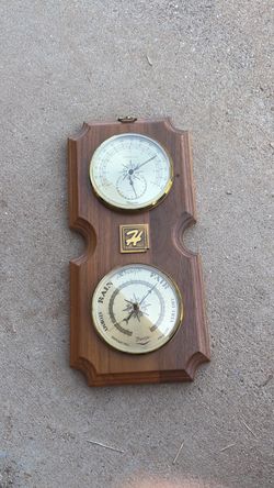 Vintage Tharpe Wood Weather Station - Barometer Thermometer Hygrometer - Works