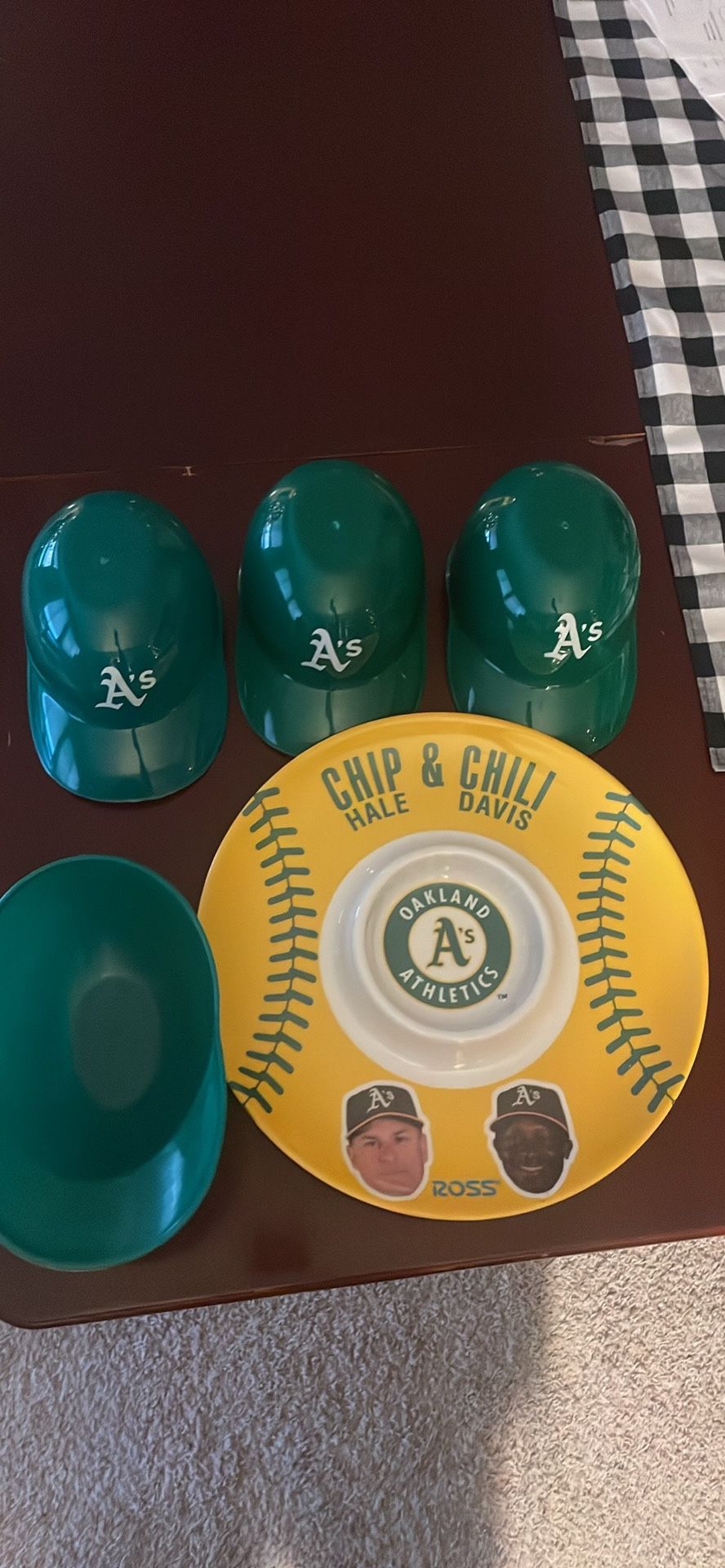 A’s Baseball Chip And Dip And Bowls