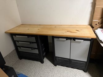 2 Husky garage cabinets (purchased from Home Depot around 2018)