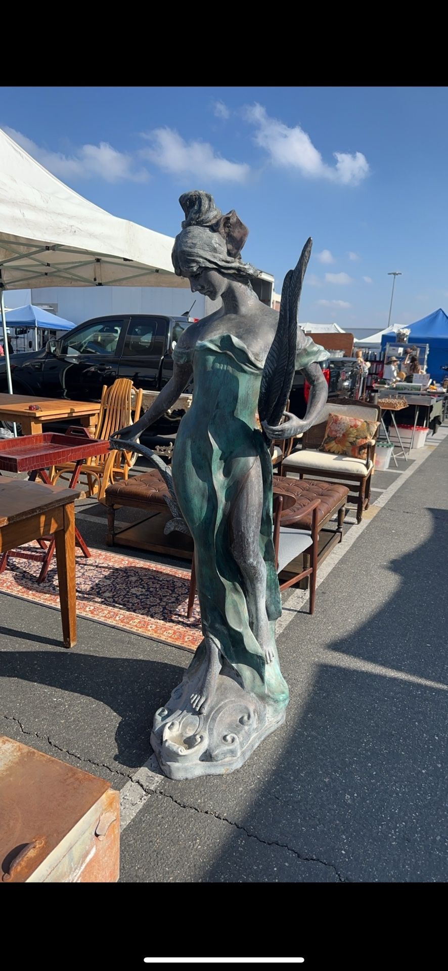 Huge antique bronze statue