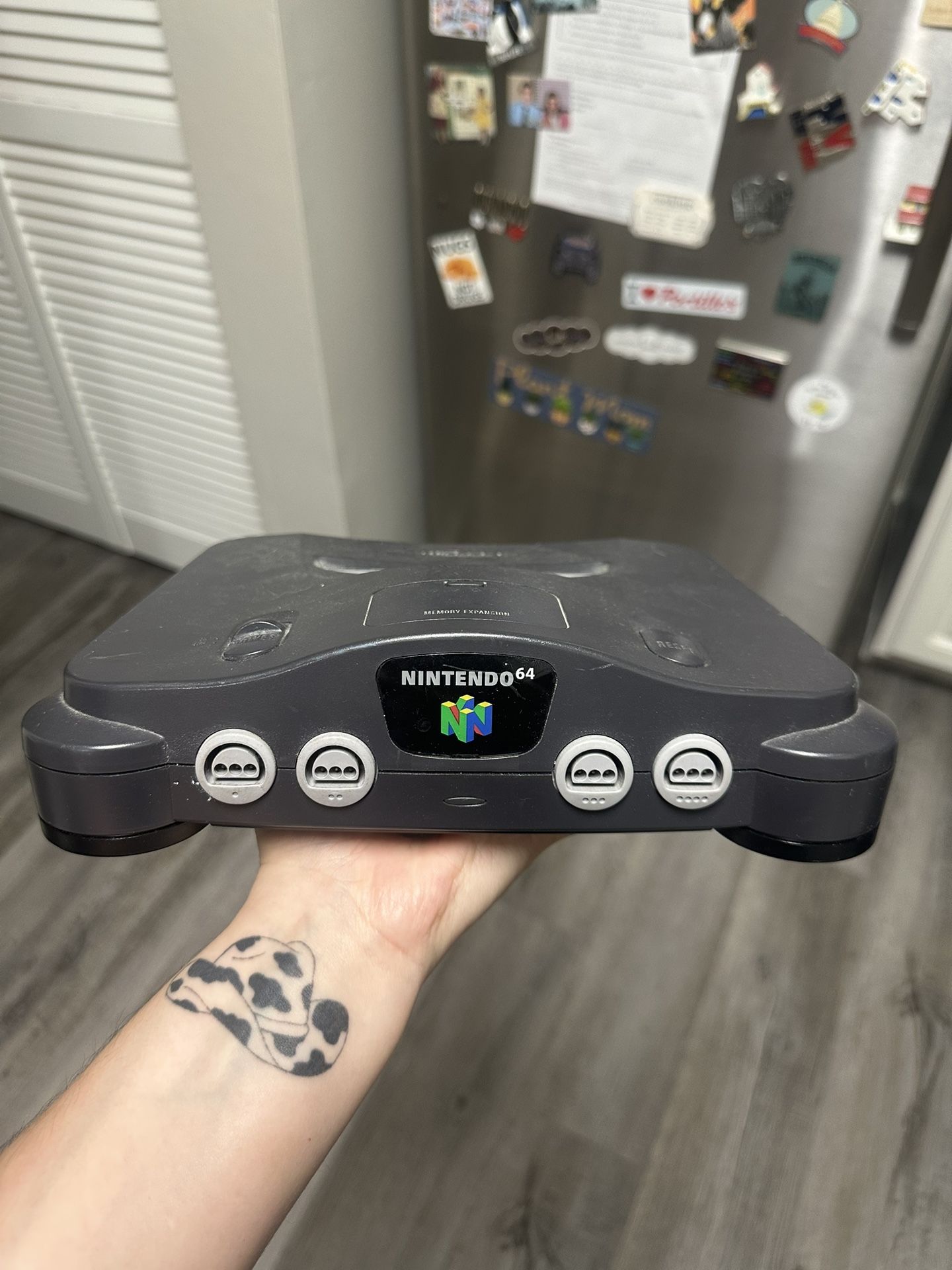 nintendo 64 with 2 vintage games