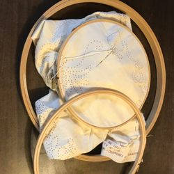 3 pieces vintage Wood embroidery Hoop set