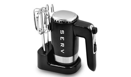 Retro Serv 5-Speed Electric Hand Mixer, 300W Midcentury-Inspired Handheld Mix