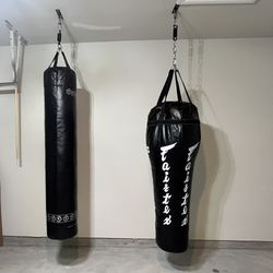 Premium Outslayer & Fairtex Muay Thai Punching Bags – Like New, Bundle Deal!
