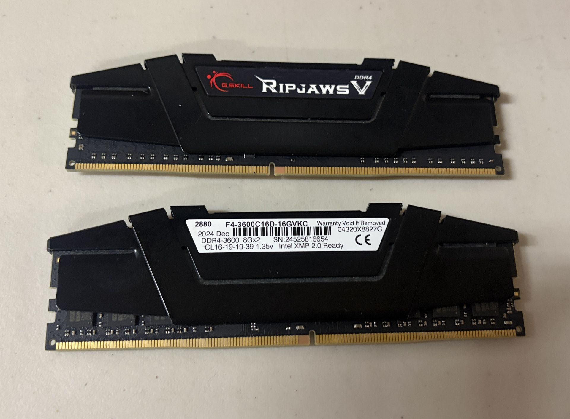 G.skills RipJaws 16gb (2x8gb) DDR4 3600mhz CL16