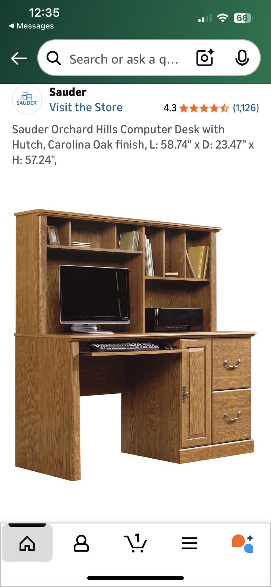 Computer Desk with Hutch