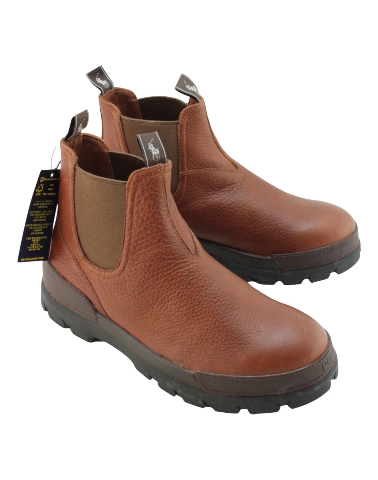 POLO RALPH LAUREN OSLO LEATHER CHELSEA BOOTS SIZE 10 MENS WINTER SNOW BROWN NEW!
