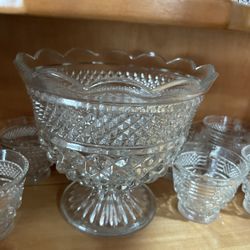 Bowl With Cups Crystal 