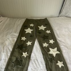 Khaki Green Star Jeans  