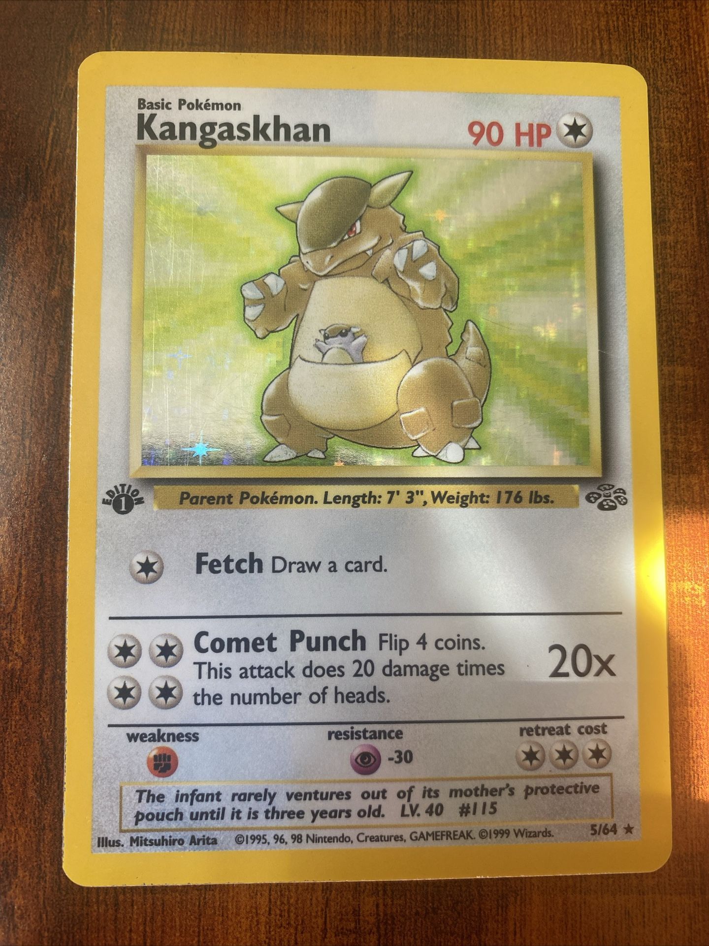 Pokemon Kangaskhan 5/64 1st Edition Jungle Vintage Holo Rare LP