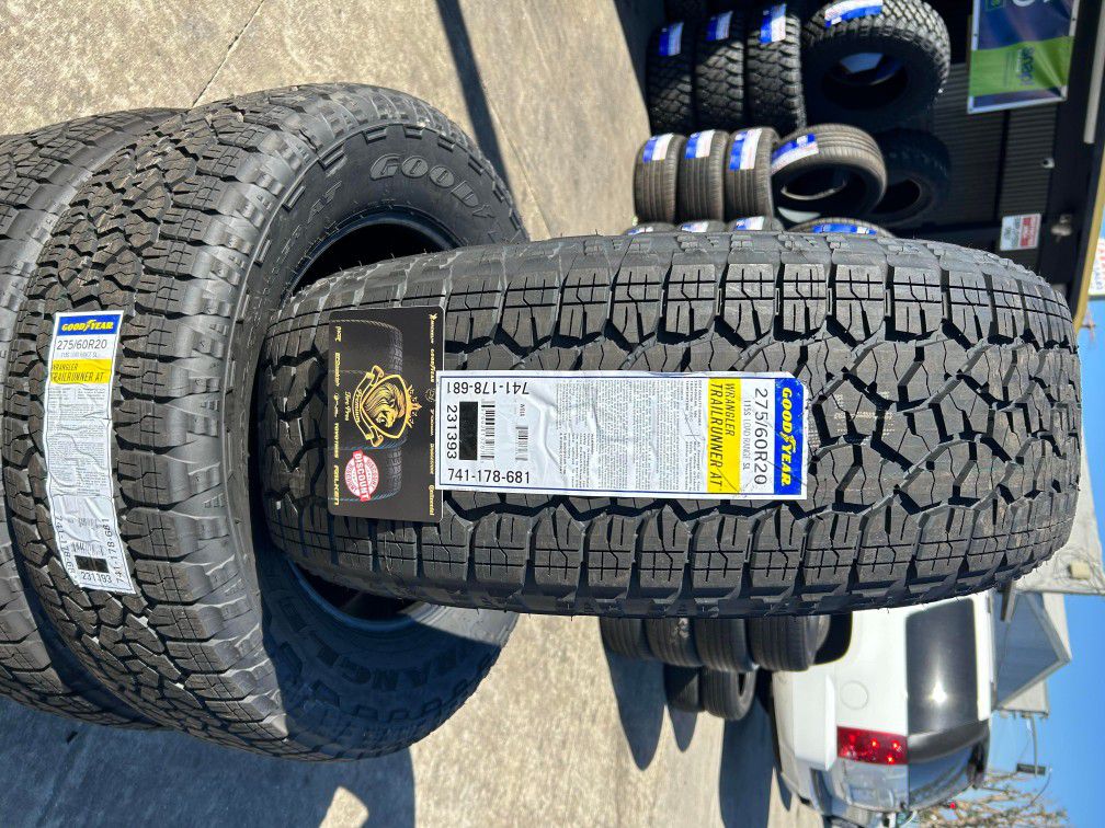 275/60R20 Goodyear Wrangler All Terrain Brand New Tires Installed and Balanced