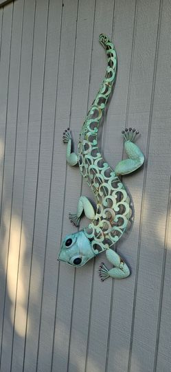 Metal Gecko Lizard Wall Art Sculpture
