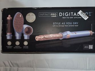 INFINITI PRO CONAIR DigitalAire Wet-to-dry Styling Wand 4 Attachments  Hair Tool