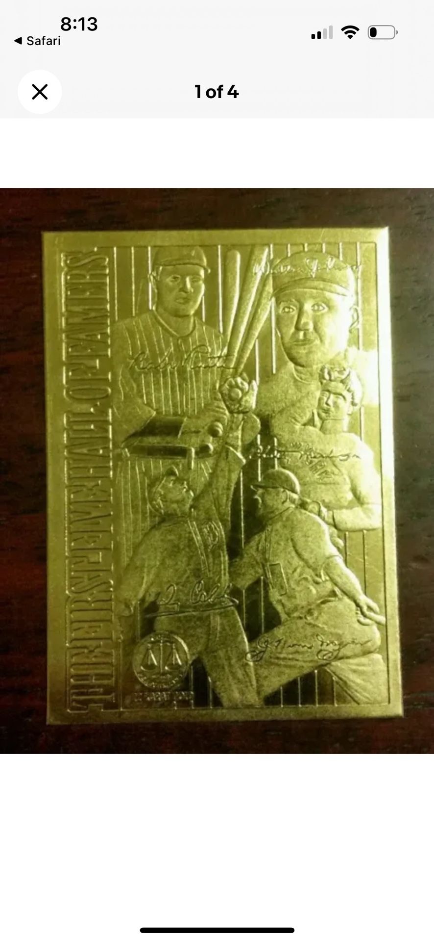 1996 The First Five Hall of Famers. Danbury 22.kt. Gold.