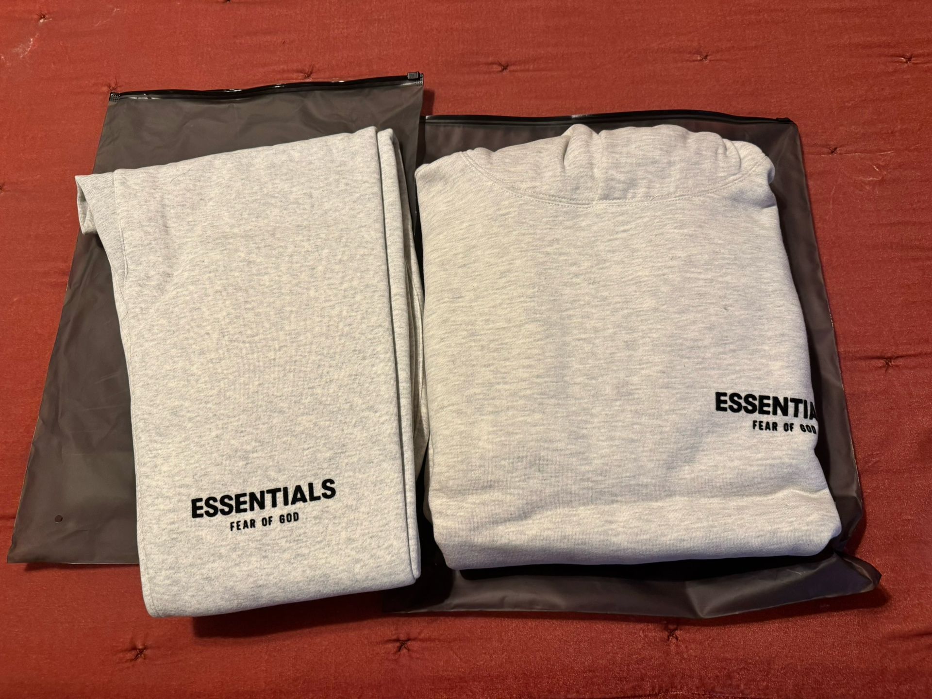Essentials Fear Of God Light Oatmeal Pants & Hoodis