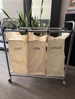 Laundry Cart - 3 Compartment Sorter (customized - Light, Dark, Confused)