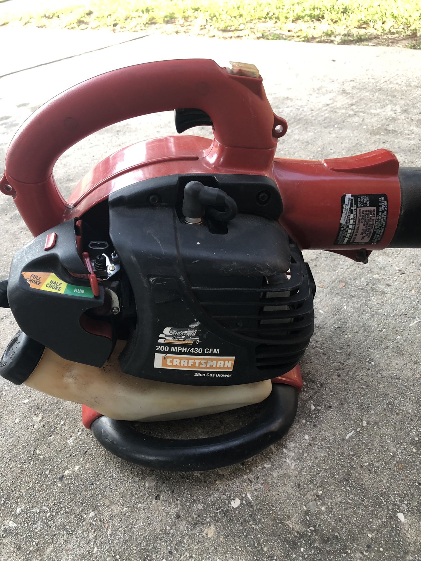 CRAFTSMAN 200MPH 25CC GAS BLOWER