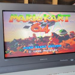 SAMSUNG 30 Inch Black Widescreen Dyna Flat CRT HDTV (Model TXM3096WHE) Perfect for Retro Game Consoles! RF, A/V, S-Video, Component! w/ Remote!