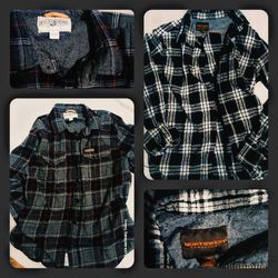 2 Mens Or Woman's Flannel Plaid Shirts In Large