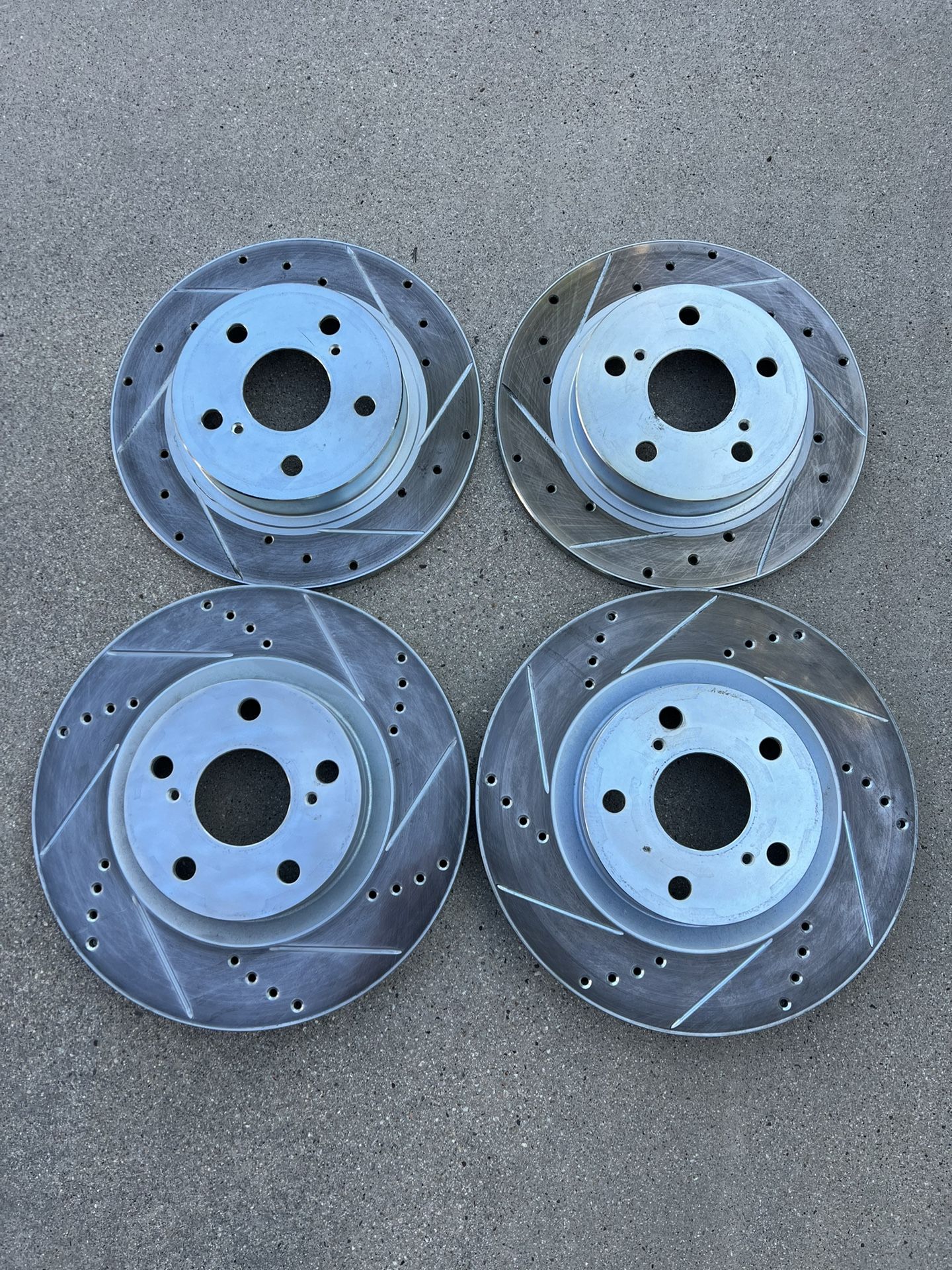 Toyota / Tc Scion Front and Rear Drilled / Slotted Brake Rotors Excellent Condition Fits Other Models