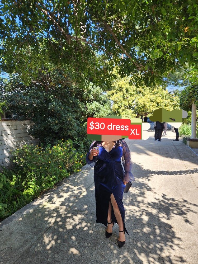 Blue Velvet Long Formal Dress