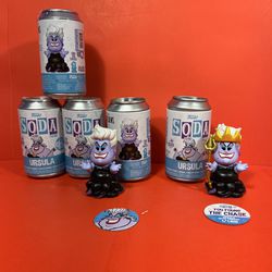 Funko Vinyl SODA: Disney - Ursula (Chase) And  Common Plus 3 Unopened Cans LOT