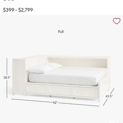 Beadboard Full Corner Storage Lounge I Bed
