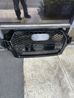 For 2016 2017 2019 Audi Q7 Grille Honeycomb Mesh RSQ7 Style Grill Gloss Black