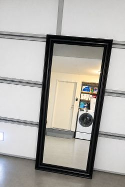 Large Full-Length Floor Mirror Black Frame 65x30