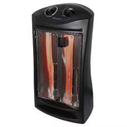 living zone 1500-Watt Black Electric Tower Quartz Infrared Space Heater with Thermostat