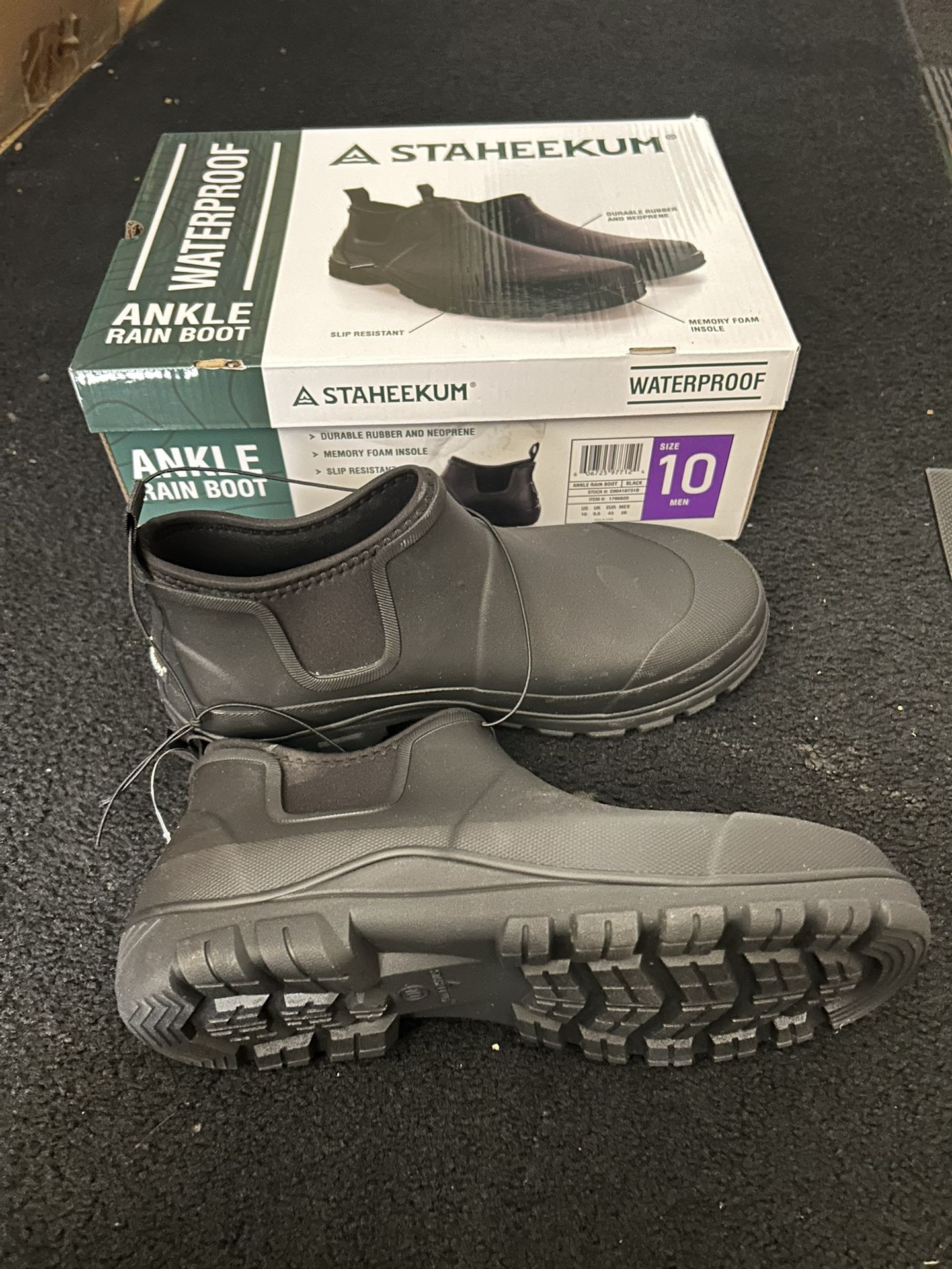 STAHEEKUM Ankle Rain Boots - Size 10 Men