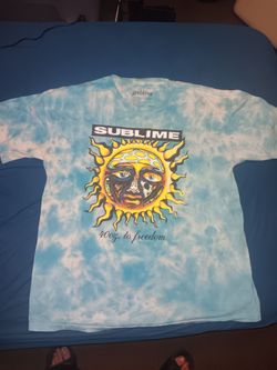 Sublime 40 Oz. To Freedom T-Shirt Sun Graphic Blue Tie Dye Size XL