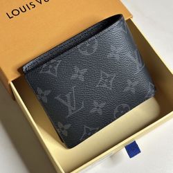 Louis Vuitton Monogram Black Leather Bifold Wallet