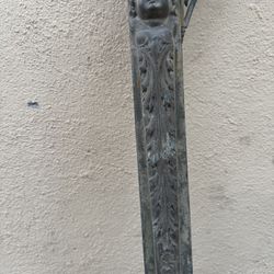 ANTIQUE GoTYC INTRICATE DESIGN CAST IRON VICTORIAN FIREPLACE