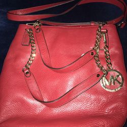 Michael Kors Red Leather Handbag