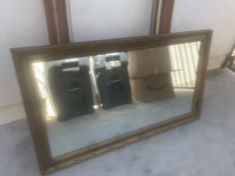 Solid wood antique mirror