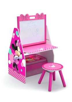 Minnie Mouse Kids Magnetic Erase Board Desk Pink