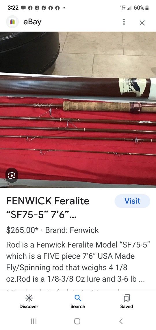 FENWICK FERALITE 5-PIECE FLY ROD 